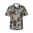 thumbnail image 2 of Xecao Bright Insects print Hawaiian shirt - a stylish short-sleeve button-down for men, perfect for casual beach and tropical outings., 2 of 9