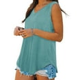 thumbnail image 3 of WREESH Womens Tank Tops Tank Tops V-Neck Basic Casual Flowy Summer Sleeveless T-Shirt Sky Blue, 3 of 8