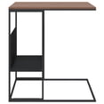 thumbnail image 3 of Mesa auxiliar VidaXL en forma de C negro/marrón de ingeniería de madera y hierro, 3 of 6