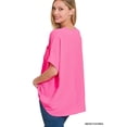thumbnail image 3 of Zenana Women & Plus V Neck Woven Airflow Dolman Short Sleeve Blouse Top with Front Pocket, 3 of 4