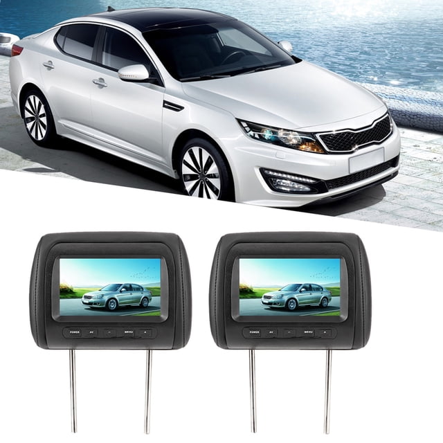 Dvd 2pcs 7 in Control Adjustable Headrest LCD Video Monitor MP5 Display Black
