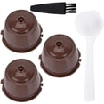 thumbnail image 1 of Cápsulas de plástico ecológicas, juego de filtros rellenables con cuchara y cepillo, paquete de 3 cápsulas de café reutilizables, 1 of 8