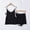 Black, variant on YHAJDS Womens 2 Piece Set Summer Lounge Outfits Sleeveless V Neck Color Top with Built In Bra Shorts