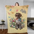 thumbnail image 3 of German Shorthaired Pointer Celebrates Spring and Enjoys a Happy Easter Cozy Fleece Blanket GSP Lover Dog Gift Warm Soft Throw Blanket - 02001, 3 of 5