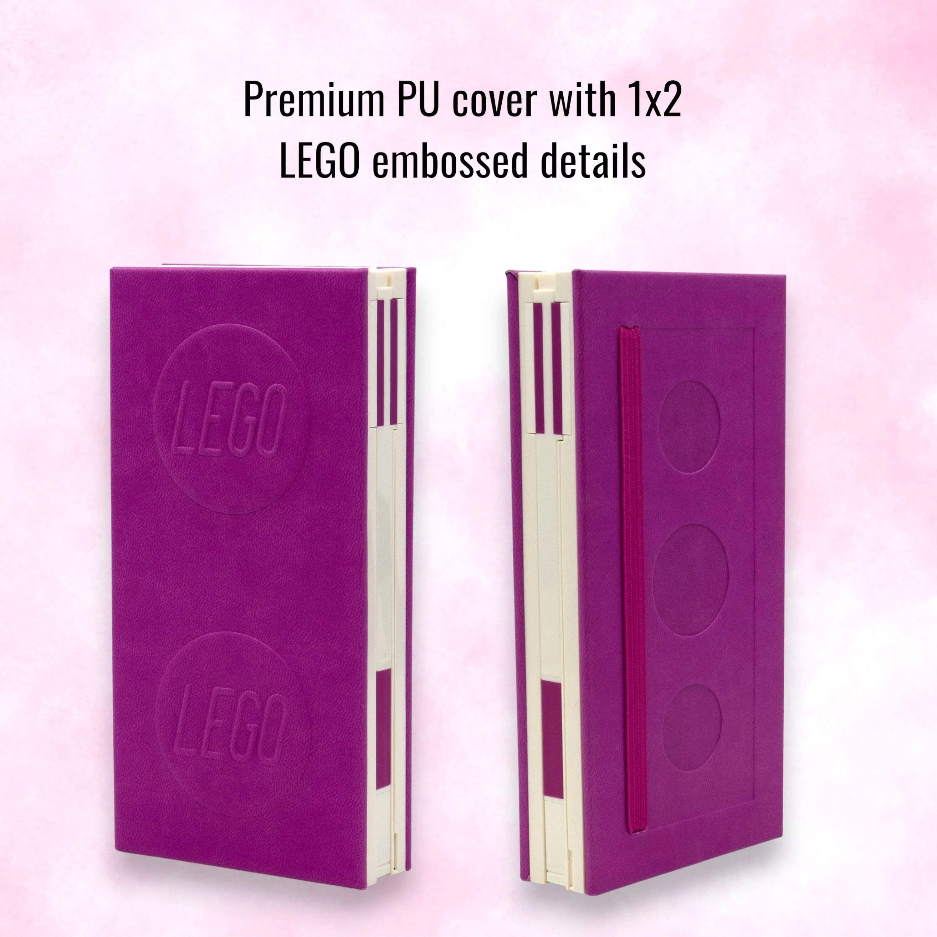 LEGO Locking Notebook with Gel Pen - 1x2 Red Violet