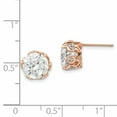 thumbnail image 2 of 10K Tiara Collection Rose Gold Polished CZ Post Earrings 10YC384R, 2 of 2