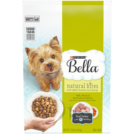 Breed Dog Bites Purina Bella Natural Small Breed Dry Dog Food; Natural Bites With Real Turkey & Chicken - 12 lb. Bag ()
