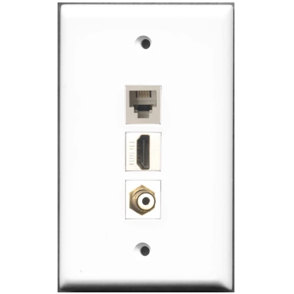 Ultra Spec Cables 1 Port HDMI 1 Port RCA 1 Port Phone RJ11 RJ12 Wall Plate F/F