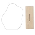 thumbnail image 2 of Espejo de maquillaje acrílico irregular, espejo de mesa, tocador, base de madera para dormitorio. D, 2 of 9