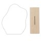 thumbnail image 2 of Espejo de maquillaje acrílico irregular para escritorio, espejo de tocador con base de madera para dormitorio D, 2 of 9