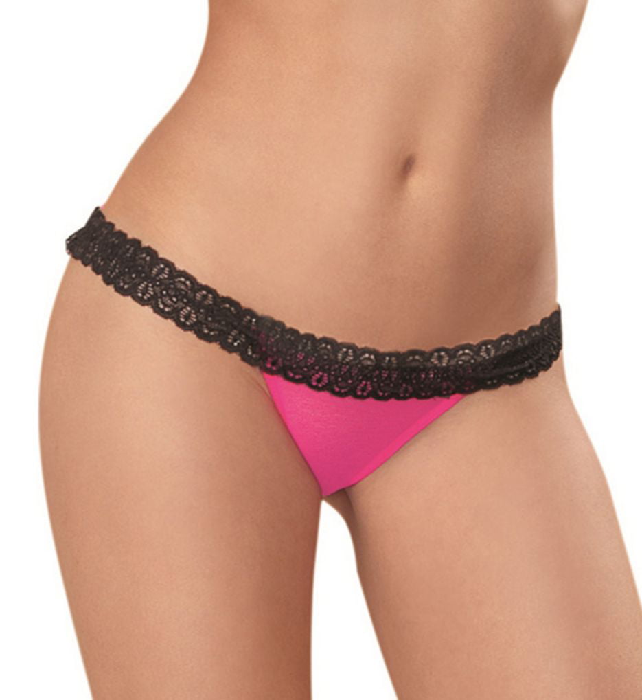 Red/Black Open Back Heart Ruffle Panties Briefs Women's Lingerie Underwear M-3XL 
