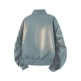 thumbnail image 5 of Zynoxe Plus Size Windbreaker Jackets for Men with Pockets & Elastic Cuffs Hem Classic Stand Collar Zip Up Jackets Loose Long Sleeve Bomber Jacket Fashiona Solid Color Motorcycle Trench Coat, 5 of 9