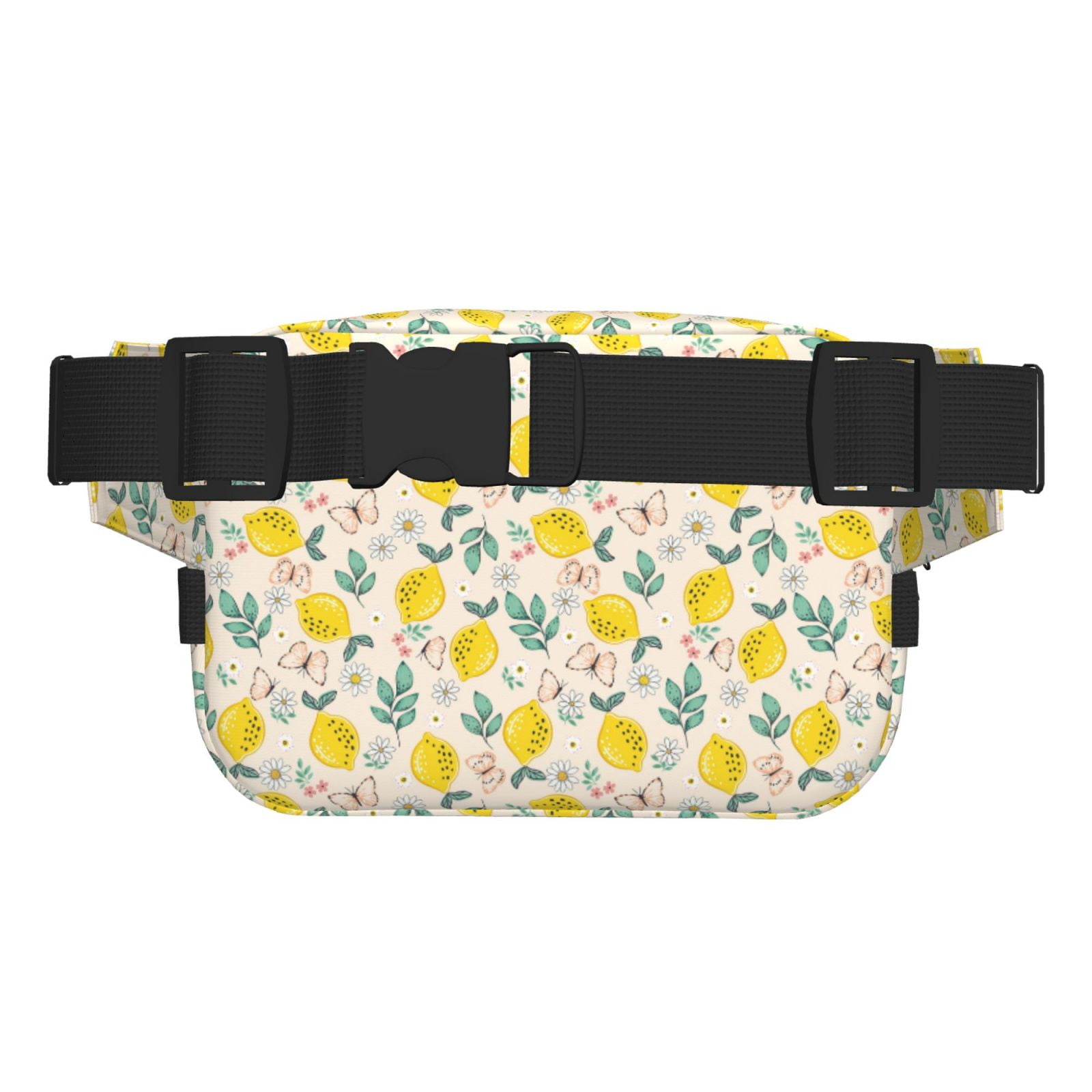 Picia Flowers and Butterflies Print Square Double-Layer Waist Bag Mini Adjustable Waist Belt Bag Exercise Running Travel Hiking
