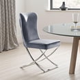 thumbnail image 6 of Waden Side Dining Chair Set of 2-Chrome Metal-Gray Button Tufted Velvet, 6 of 6
