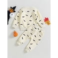 thumbnail image 4 of Wassery Baby Boys Pants Set Infant Halloween Outfits Long Sleeve Crew Neck Bat Print Sweatshirt Drawstring Pants 6M 12M 18M 2T 3T Toddler Fall Clothes, 4 of 9