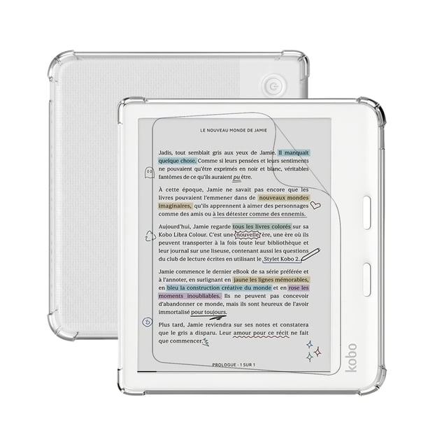 Funda Zcooooool para Kobo Libra Colour 7" Cubierta Transparente de TPU
