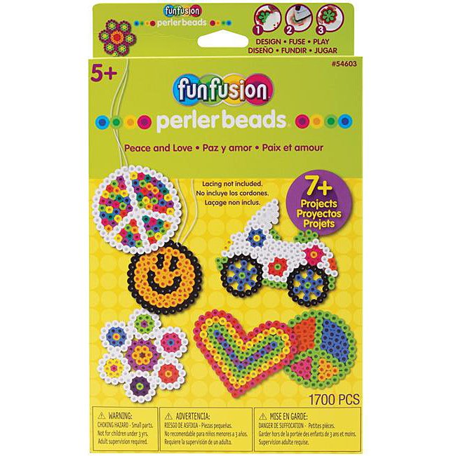 Perler Fused Bead Kit Peace And Love, 1700 Pieces and 4 Pegboards - image 2 of 3