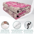 thumbnail image 4 of Twin Quilt Set 68''x86'', Boho Pink Lightweight Bedspread Coverlet Set with 2 Pillow Shams, Middle Century Boho Geometric Abstract Southwestern Breathable All Season Quilt Bedding for Dorm/Bedroom, 4 of 9