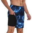 thumbnail image 2 of Balery Blue Lightning Bañador para hombre, shorts de playa de secado rápido con entrepierna y forro de compresión-3X-Large, 2 of 6