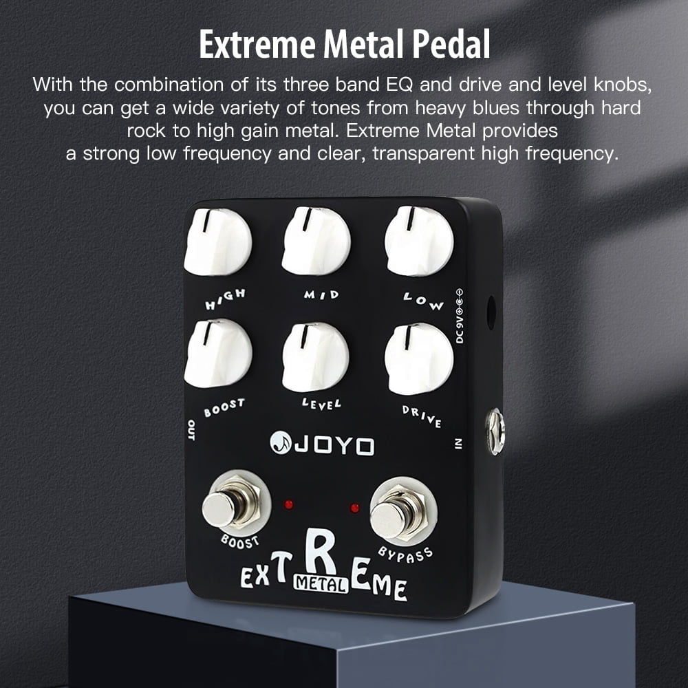 JOYO JF-17 Extreme Metal Guitar Pedal 3 Band EQ Low-Mid-High Gain Boost Distortion