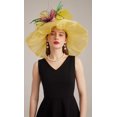 thumbnail image 2 of Women's Kentucky Derby Church Dress Hat Wide Brim Leaf Flower Bridal Shower Hat, 2 of 5