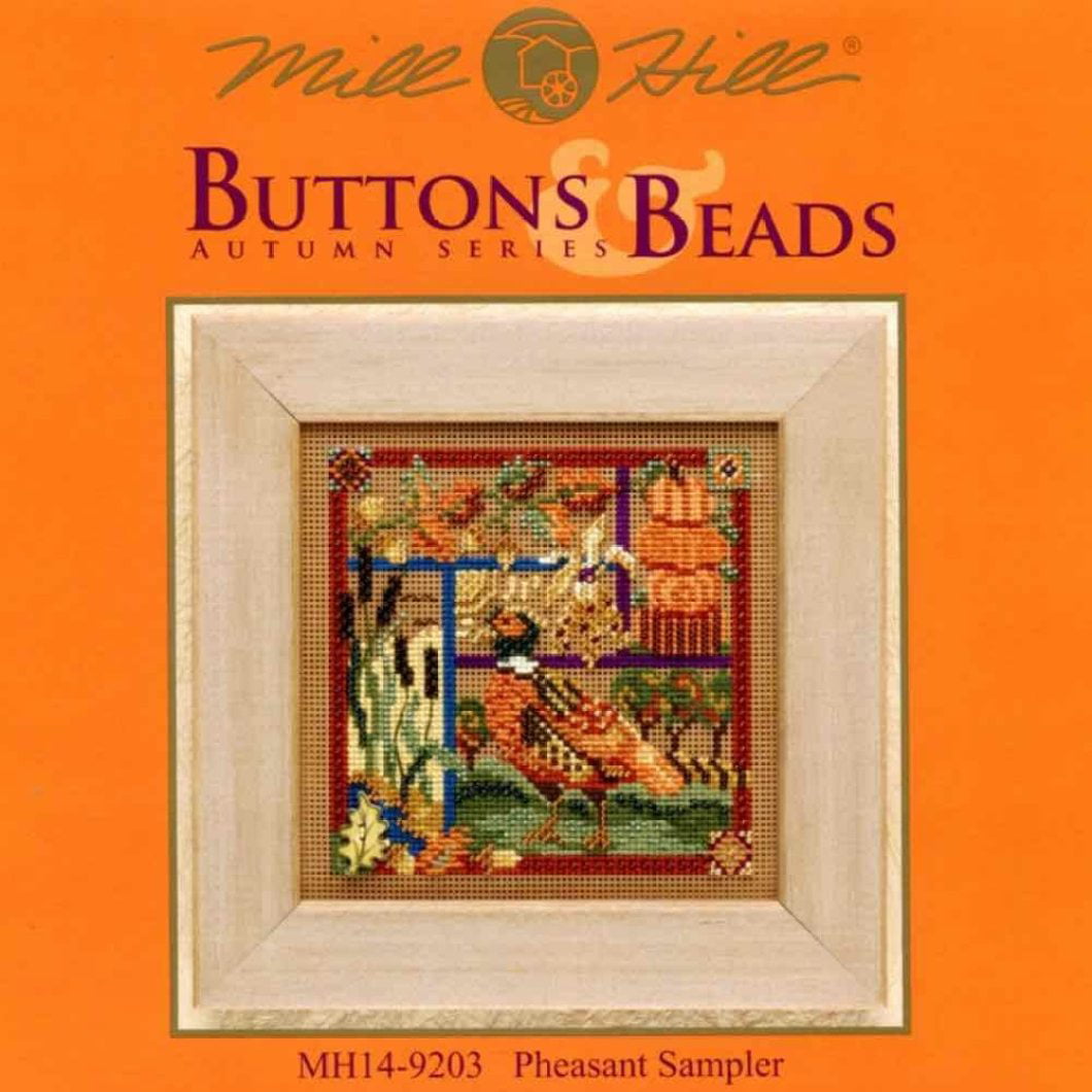 Pheasant Sampler Beaded Counted Cross Stitch Kit Mill Hill Buttons & Beads 2009 Autumn MH149203 