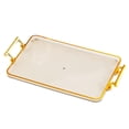 thumbnail image 2 of Bandeja para servir comida, bandeja rectangular con asas, bandeja nórdica para guardar joyas, para oficina, hotel, salón de belleza, cocina Ámbar, 2 of 8