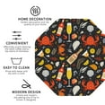thumbnail image 3 of Lsque Seafood And Drinks Pattern 4" Drink Coasters Set of 4, PVC Leather Absorbent Coasters, Table Coaster Set Decorative Coffee Cup Coasters Housewarming Gift -Octagon, 3 of 6