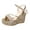 Gold, variant on Womens Sparkling Sequin Platform Wedge Dressy Sandals Bling Metallic Stylish Casual Open Toe Ankle Strap Chunky Ultra Heeled Dress Summer Shoes for Bride Weddding Silver Size 6