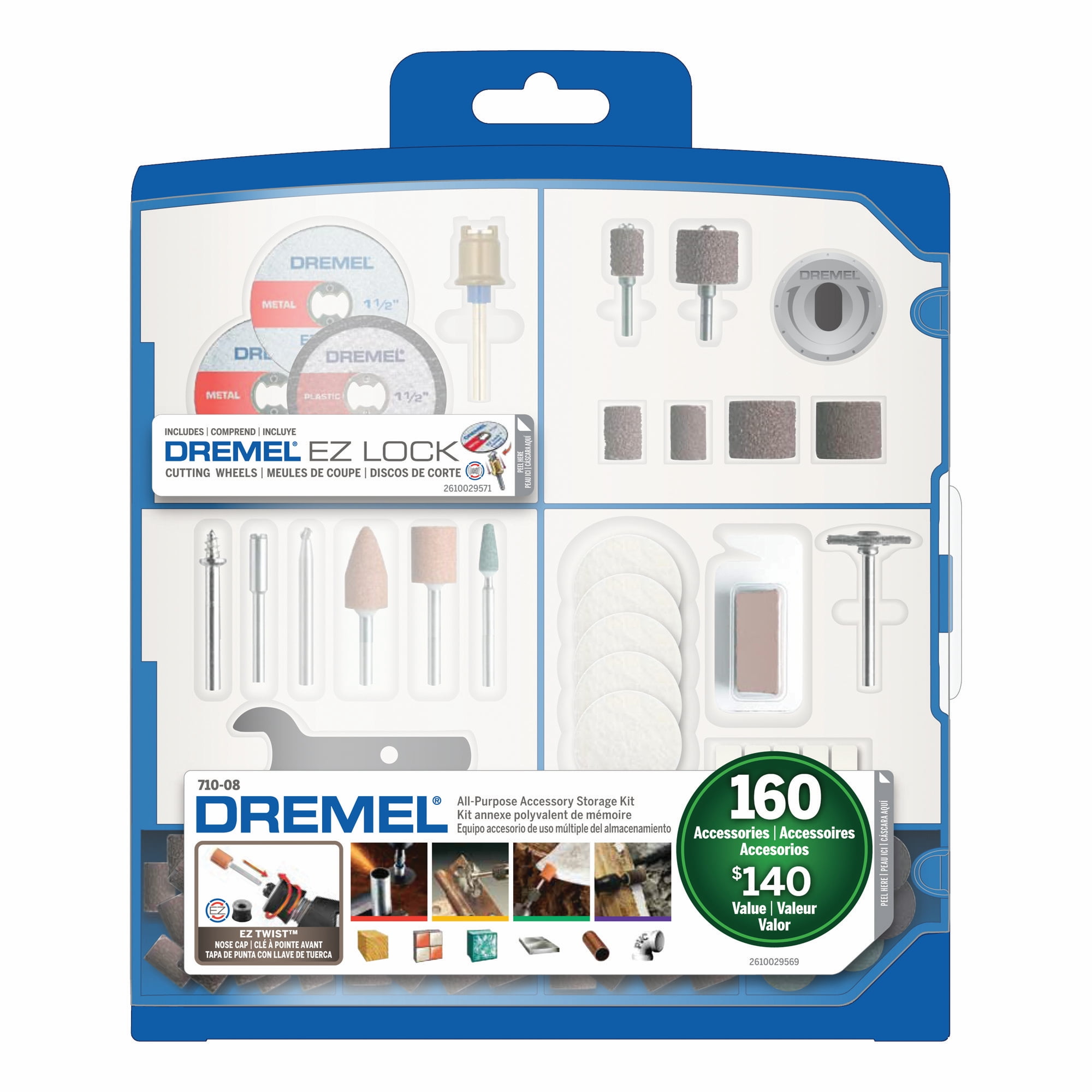 Dremel Rotary Accessory Tool EZ Lock All Purpose Storage Kit 70 Piece Cut Wheels 