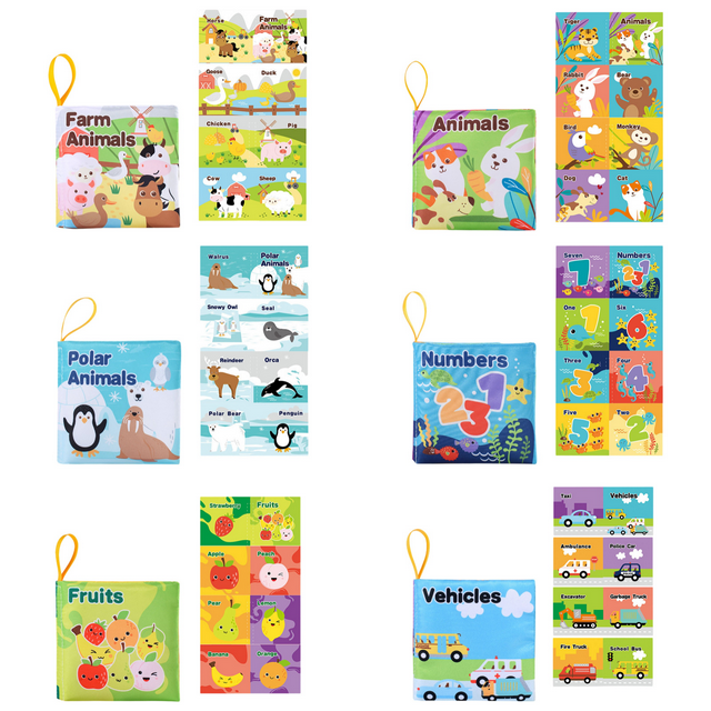 EazyTech Soft Baby Books for Baby Shower Gifts Educational Toys for Newborns Infant Toddler 0-6-12-18 Months Development Sensory Activity Book with Interactive Pages(Polar Animals)