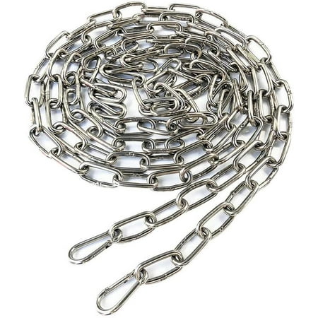 

CNIDFGKSH 304 Stainless Steel Long Link Chain Dog Lead Leash Chain Pet Drag Chain Binding Clothesline Chain with Two Snap Hook (10M)A13893