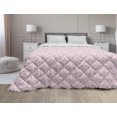 thumbnail image 1 of Botanic Down Alternative Comforter, Pastel Blossom Branches Little Tulip Petals Along Leaves and Herbs, Microfiber Quilt for All Season, 5 Sizes, Green Violet Blue and Pink, by Ambesonne, 1 of 3