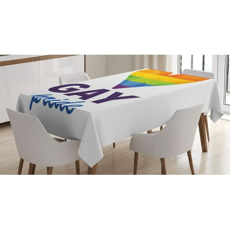 

Pride Decorations Tablecloth Polygonal Gay Rainbow Heart with Inscription LGBT Love Culture Community Rectangular Table Cover for Dining Room Kitchen 60 X 90 Inches Multicolor by Ambesonne