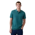 thumbnail image 1 of Polo GAP de piqué elástico para hombre, color verde balsámico, talla S, 1 of 5