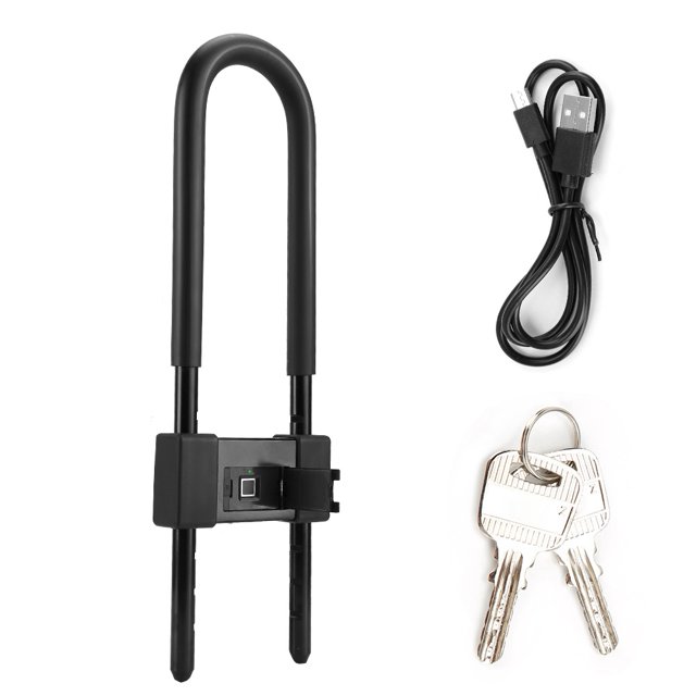 Barrera inteligente y segura para bicicletas y puertas, diseño antirrobo, resistente al agua IP65, cerradura con huella dactilar LED alimentada por USB