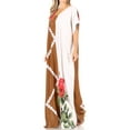 thumbnail image 3 of Sakkas Aggy Womens Dashiki African Print Caftan Dress Maxi Boho Hippie Colorful - Style9-C1Brown - One Size Regular, 3 of 5