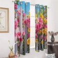 thumbnail image 3 of Colorful Roses on White Fence 2 Panels 3D Printing Pattern Curtain for Bedroom Living Room Kitchen Window Decoration Home, 3 of 6