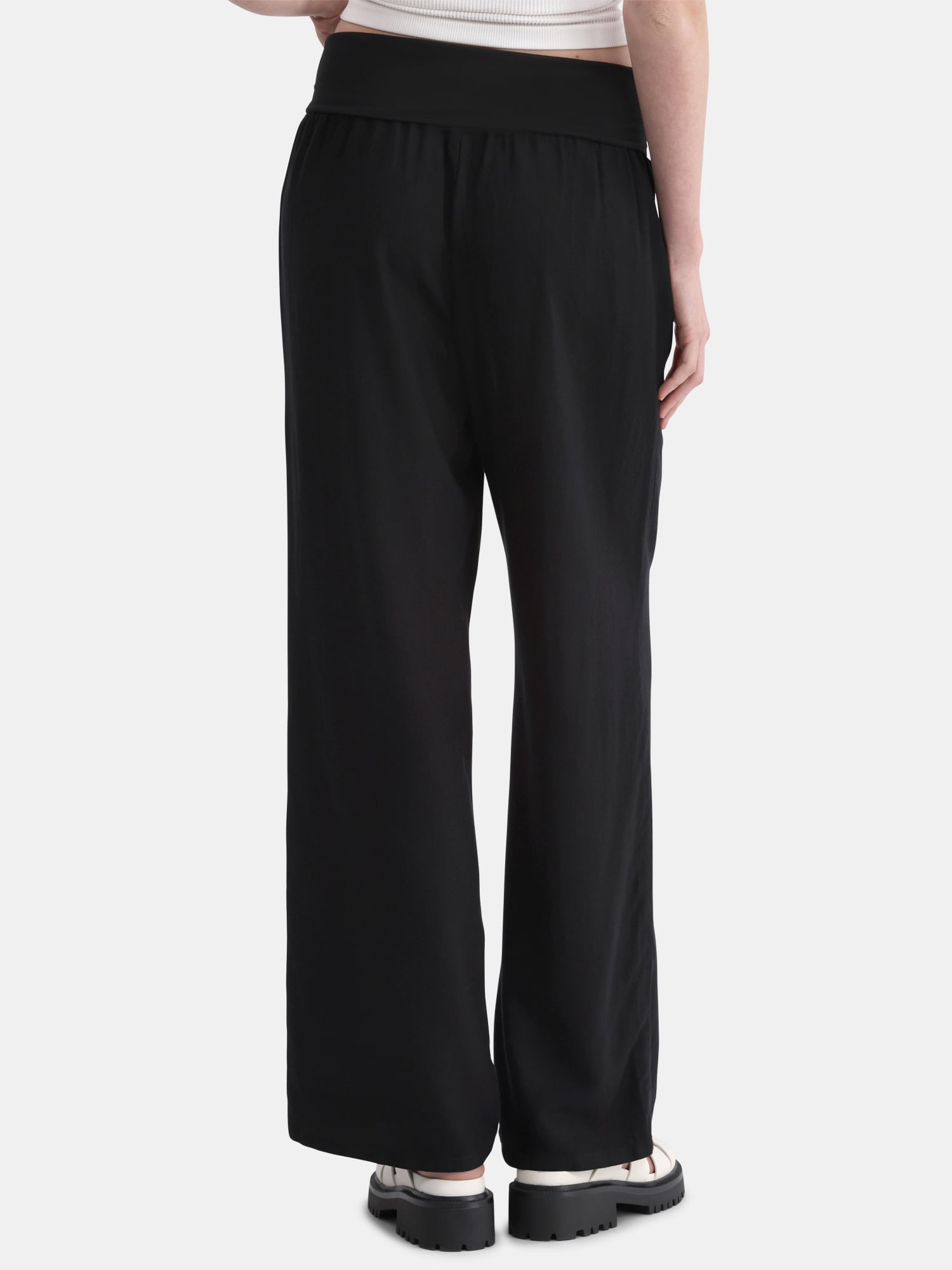 No Boundaries Foldover Beach Pants, 29.5" Inseam, Women's