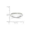 thumbnail image 4 of Auriga Fine Jewelry 14K White Gold 3mm Half-Round Women's Wedding Band Size 5.5, 4 of 6