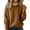 52#Khaki, variant on Warm Sweaters for Women Crew Neck Soft Hoodies Fall Winter Cozy Knitted Drawstring Hooded Pullover Blue M