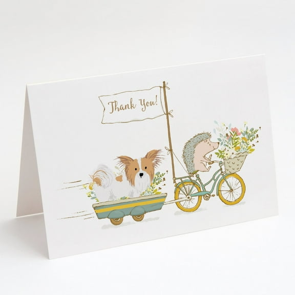 Papillon Red and White Greeting Cards and Envelopes Pack of 8