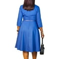 thumbnail image 2 of Women's Stylish V-Neck Pleated Dress Workwear Dresses Formal Business Work Dress, 2 of 8