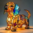 thumbnail image 5 of Resin Animal Series Table Lamps, Stained Glass Art Night Light, LED Tabletop Night Lights, Fun Gift for Dog Lovers, Suitable for Living Room, Bedroom, Home Office, 5 of 7