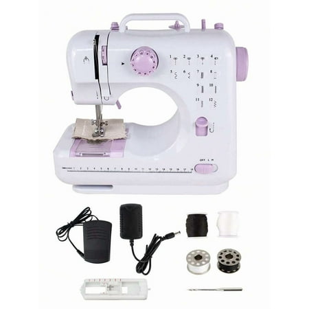 Portable Household Sewing Machine, With 12 Built-In Stitches & Foot Pedal For Sewing Beginners & Amateurs