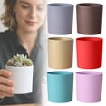thumbnail image 3 of Plastic Succulent Pot, 4.92X4.45X3.66" Cylindrical Plant Pot, Drainage Hole Flower Pot, Minimalist Decorative Planter, Indoor Outdoor Garden Vessel, Modern Tabletop Planter for Household Greenery, 3 of 4