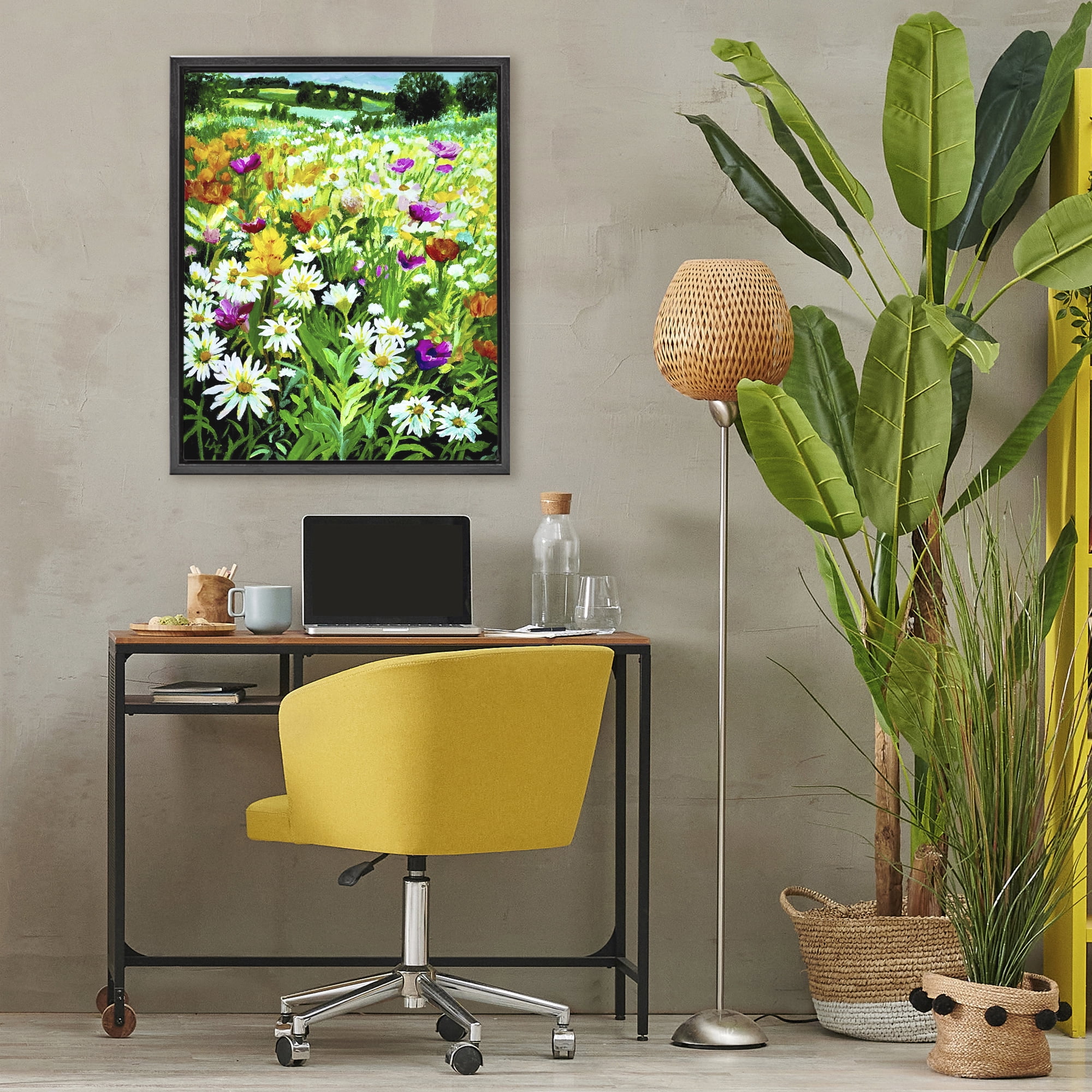 Stupell Industries Hillside Fusion Meadow Black Framed Floater Canvas Wall Art, design by Lee Ann Zirbes