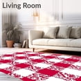thumbnail image 2 of ODIKA 3'x5' Machine Washable Non-Slip Area Rug, Buffalo Plaid Accent Welcome Holiday Checkered Design High Traffic Rug, Red, 508407, 2 of 7