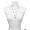 thumbnail image 3 of Delight Jewelry Silvertone Small Jack O'Lantern with Stem Silvertone Guardian Angel Bar Charm Necklace, 23", 3 of 4