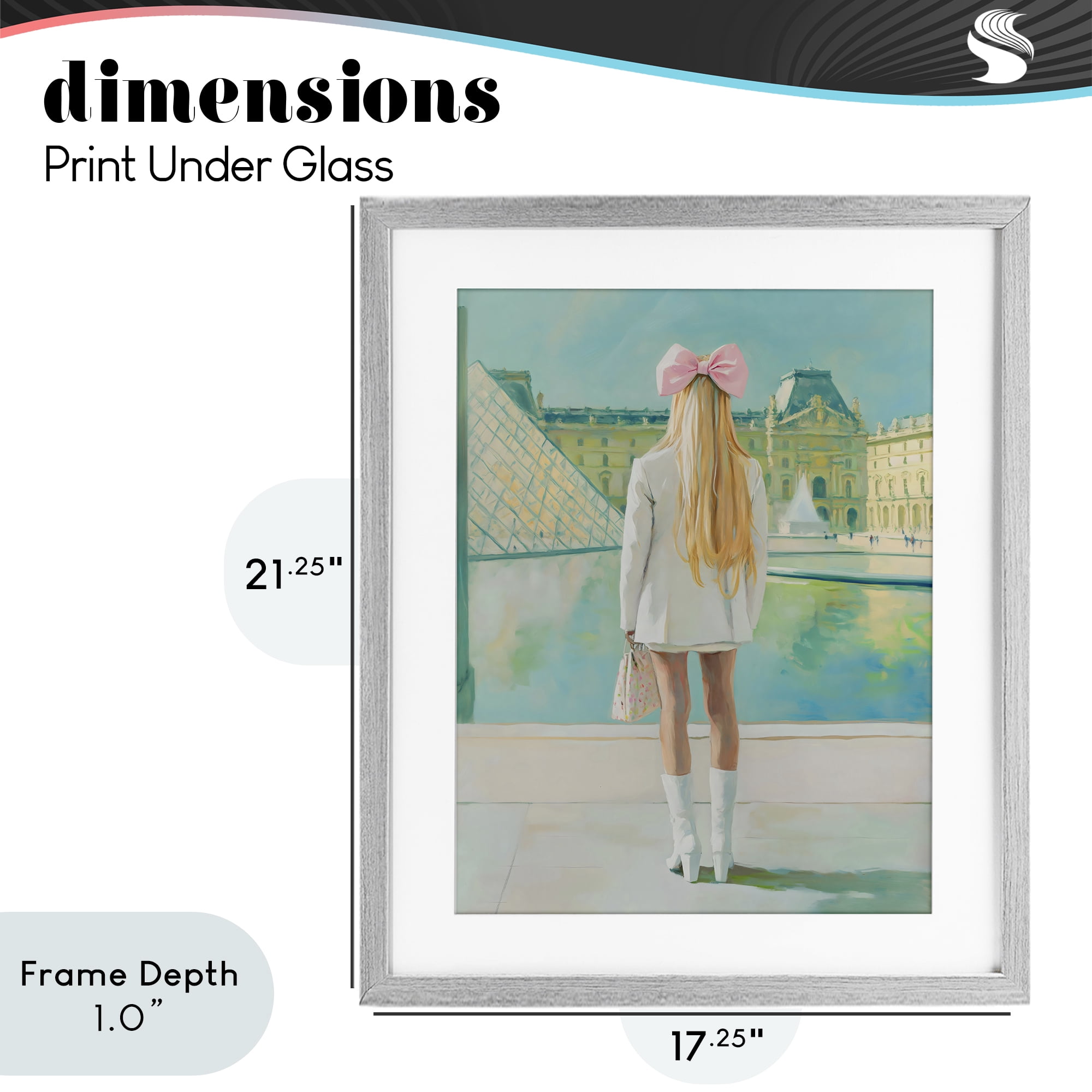 Stupell Industries Girl In Paris Observing Gray Framed Print Under Glass, design by The Prints Vibe